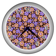 Nostalgic Flowers Wall Clock (silver) by FloraaplusDesign