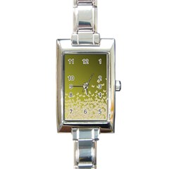 Yellow, Gold Gradient Butterflies Pattern, Cute Insects Theme Rectangle Italian Charm Watch by Casemiro