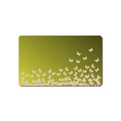 Yellow, Gold Gradient Butterflies Pattern, Cute Insects Theme Magnet (name Card)