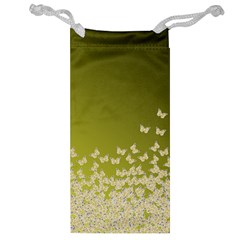 Yellow, Gold Gradient Butterflies Pattern, Cute Insects Theme Jewelry Bag by Casemiro