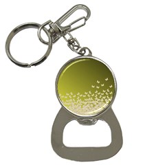 Yellow, Gold Gradient Butterflies Pattern, Cute Insects Theme Bottle Opener Key Chain by Casemiro