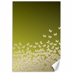 Yellow, Gold Gradient Butterflies Pattern, Cute Insects Theme Canvas 12  X 18  by Casemiro