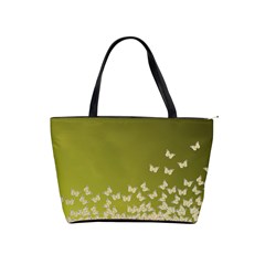 Yellow, Gold Gradient Butterflies Pattern, Cute Insects Theme Classic Shoulder Handbag by Casemiro