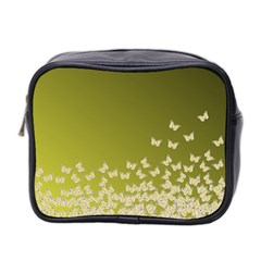 Yellow, Gold Gradient Butterflies Pattern, Cute Insects Theme Mini Toiletries Bag (two Sides) by Casemiro