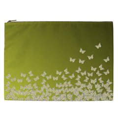 Yellow, Gold Gradient Butterflies Pattern, Cute Insects Theme Cosmetic Bag (xxl) by Casemiro