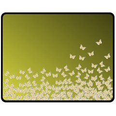 Yellow, Gold Gradient Butterflies Pattern, Cute Insects Theme Double Sided Fleece Blanket (medium)  by Casemiro