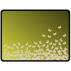 Yellow, Gold Gradient Butterflies Pattern, Cute Insects Theme Double Sided Fleece Blanket (large)  by Casemiro