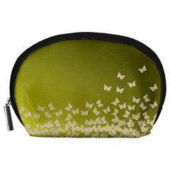 Yellow, Gold Gradient Butterflies Pattern, Cute Insects Theme Accessory Pouch (large)