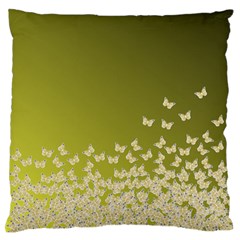 Yellow, Gold Gradient Butterflies Pattern, Cute Insects Theme Standard Flano Cushion Case (two Sides) by Casemiro