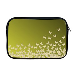 Yellow, Gold Gradient Butterflies Pattern, Cute Insects Theme Apple Macbook Pro 17  Zipper Case by Casemiro