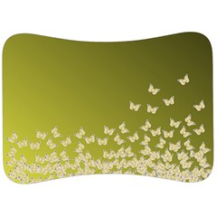 Yellow, Gold Gradient Butterflies Pattern, Cute Insects Theme Velour Seat Head Rest Cushion by Casemiro