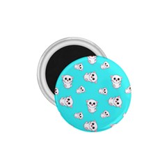 Azure Blue And Crazy Kitties Pattern, Cute Kittens, Cartoon Cats Theme 1 75  Magnets by Casemiro