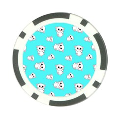 Azure Blue And Crazy Kitties Pattern, Cute Kittens, Cartoon Cats Theme Poker Chip Card Guard (10 Pack) by Casemiro