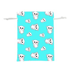 Azure Blue And Crazy Kitties Pattern, Cute Kittens, Cartoon Cats Theme Lightweight Drawstring Pouch (s) by Casemiro