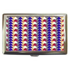 Colorful Triangles Pattern, Retro Style Theme, Geometrical Tiles, Blocks Cigarette Money Case by Casemiro