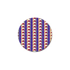 Colorful Triangles Pattern, Retro Style Theme, Geometrical Tiles, Blocks Golf Ball Marker (4 Pack) by Casemiro