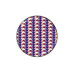 Colorful triangles pattern, retro style theme, geometrical tiles, blocks Hat Clip Ball Marker (4 pack) Front