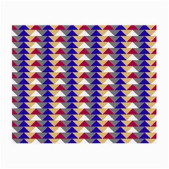 Colorful Triangles Pattern, Retro Style Theme, Geometrical Tiles, Blocks Small Glasses Cloth by Casemiro