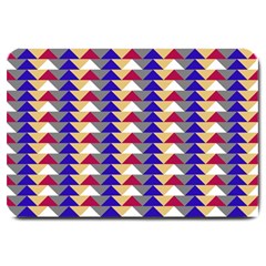 Colorful Triangles Pattern, Retro Style Theme, Geometrical Tiles, Blocks Large Doormat  by Casemiro