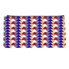 Colorful Triangles Pattern, Retro Style Theme, Geometrical Tiles, Blocks Pencil Case by Casemiro