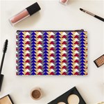 Colorful triangles pattern, retro style theme, geometrical tiles, blocks Cosmetic Bag (Medium) Back