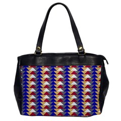 Colorful Triangles Pattern, Retro Style Theme, Geometrical Tiles, Blocks Oversize Office Handbag by Casemiro