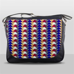 Colorful Triangles Pattern, Retro Style Theme, Geometrical Tiles, Blocks Messenger Bag by Casemiro