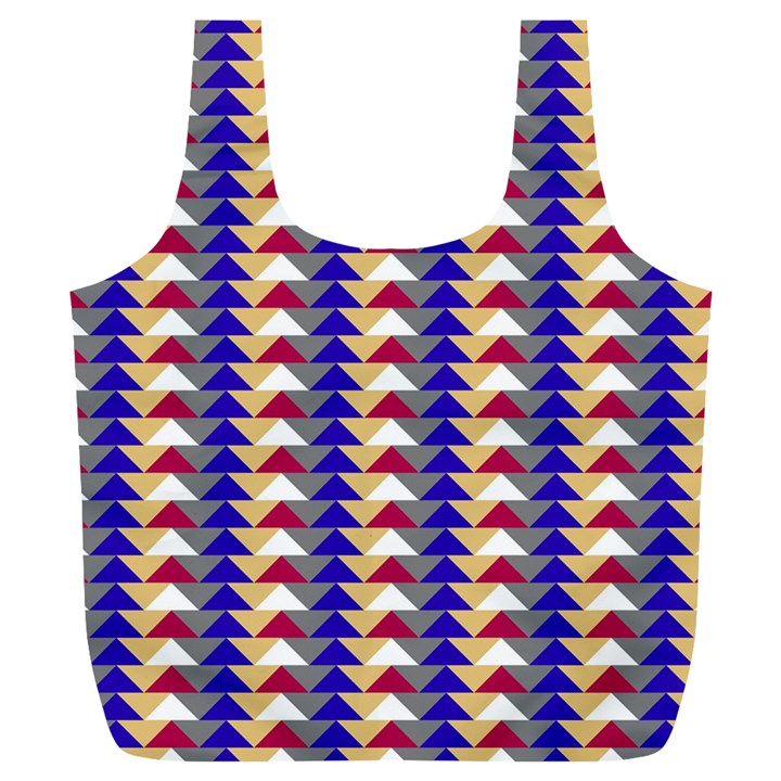 Colorful triangles pattern, retro style theme, geometrical tiles, blocks Full Print Recycle Bag (XL)