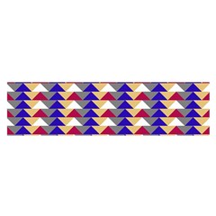 Colorful Triangles Pattern, Retro Style Theme, Geometrical Tiles, Blocks Satin Scarf (oblong) by Casemiro