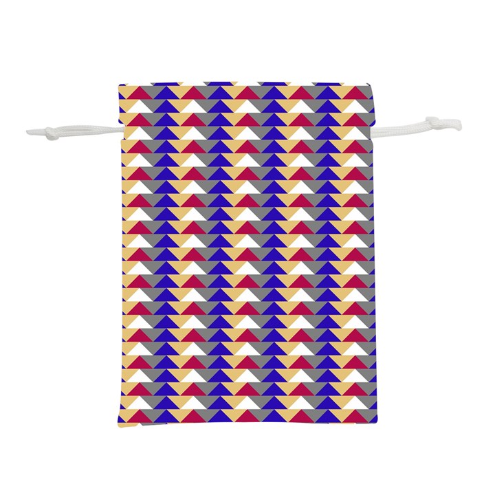 Colorful triangles pattern, retro style theme, geometrical tiles, blocks Lightweight Drawstring Pouch (L)