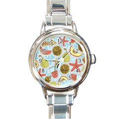 Tropical Pattern Round Italian Charm Watch by GretaBerlin