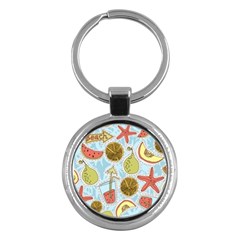 Tropical Pattern Key Chain (round)