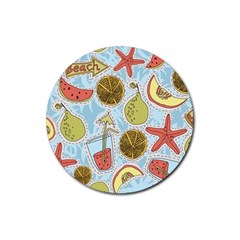 Tropical Pattern Rubber Coaster (round) 