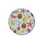 Tropical pattern Rubber Coaster (Round)  Front