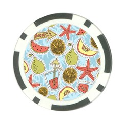 Tropical Pattern Poker Chip Card Guard by GretaBerlin