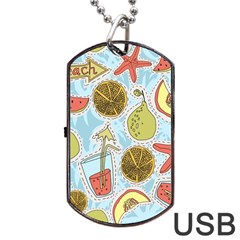 Tropical Pattern Dog Tag Usb Flash (one Side) by GretaBerlin