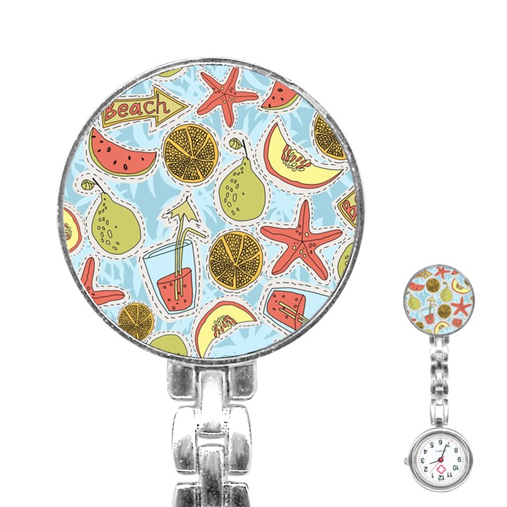 Tropical pattern Stainless Steel Nurses Watch