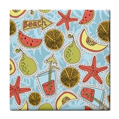 Tropical Pattern Tile Coaster by GretaBerlin