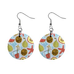 Tropical Pattern Mini Button Earrings by GretaBerlin