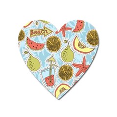 Tropical Pattern Heart Magnet by GretaBerlin