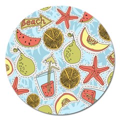 Tropical Pattern Magnet 5  (round) by GretaBerlin