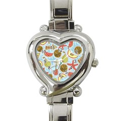 Tropical Pattern Heart Italian Charm Watch by GretaBerlin