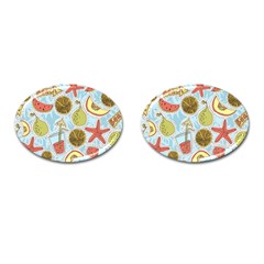 Tropical Pattern Cufflinks (oval)