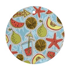 Tropical Pattern Round Ornament (two Sides)