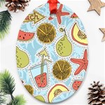 Tropical pattern Oval Ornament (Two Sides) Front