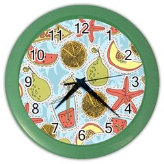 Tropical Pattern Color Wall Clock by GretaBerlin