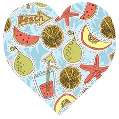 Tropical Pattern Wooden Puzzle Heart by GretaBerlin