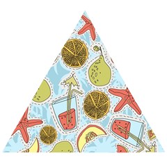 Tropical Pattern Wooden Puzzle Triangle by GretaBerlin