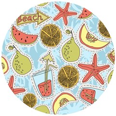 Tropical Pattern Wooden Puzzle Round