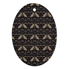 Moth Pattern Oval Ornament (two Sides) by GretaBerlin